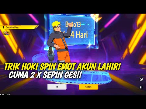TRIK HOKI SPIN EMOT AKUN LAHIR EVENT TERBARU DI FREE FIRE HOKI BANGET!!