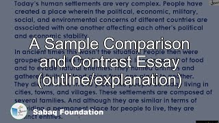 A Sample Comparison and Contrast Essay (outline/explanation)