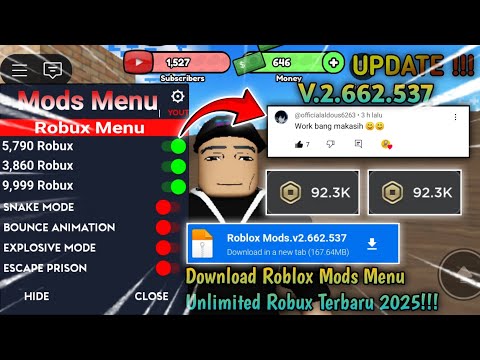 Cara Update !!! Roblox Mods menu Apk Unlimited Robux Versi 2.662.537 Terbaru 2025 Roblox Indonesia!