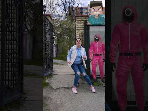 Steve, Chucky, Chunli Street Fighter, Squid Game Pink Soldier VS me  #shorts #funny #funnyvideo
