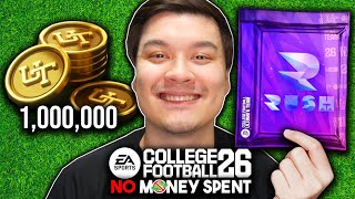 I Spent 1 Million Coins on Training Packs... No Money Spent College Football 26