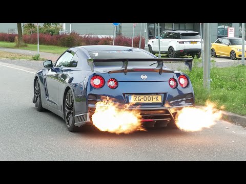 680HP Nissan GT-R R35 - HUGE Flames, Turbo Flutter & Accelerations !