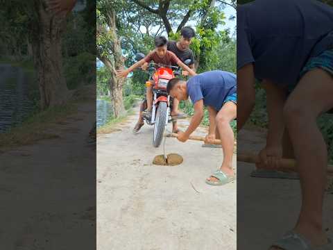 Bike problems can occur in the middle of the road.