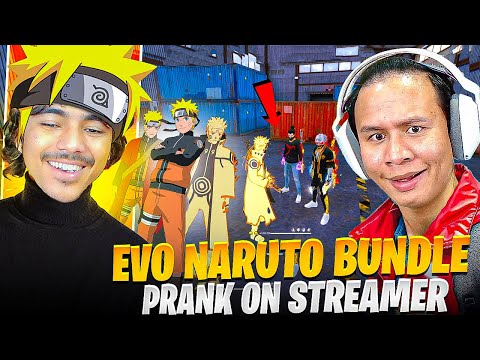 New Evo Naruto Bundle Prank on Streamer😱 Look Changer Naruto Bundle - Garena freefire