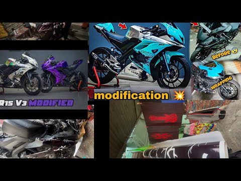 Old r15v3 full modification 🔥full Wrapping🏍️#viralvideo #motovolgger #rider #vlogger
