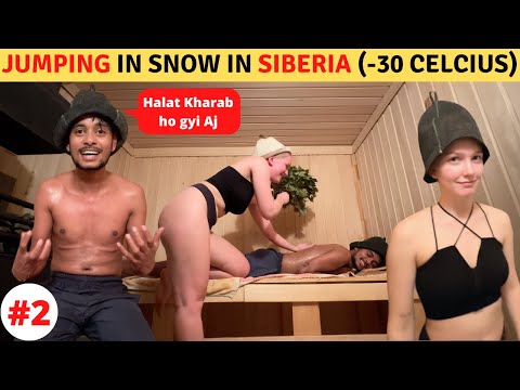 Taking a Russian sauna in SIBERIA (-30 C)