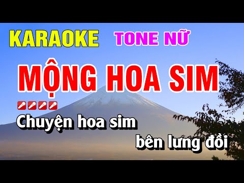 Karaoke Mộng Hoa Sim Tone Nữ Beat Hay Nhất | Nguyễn Linh