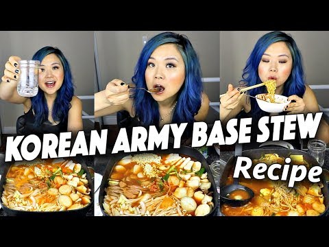 Korean Army Base Stew (Budaejjigae) VEGAN Recipe + Mukbang (Eating Show)