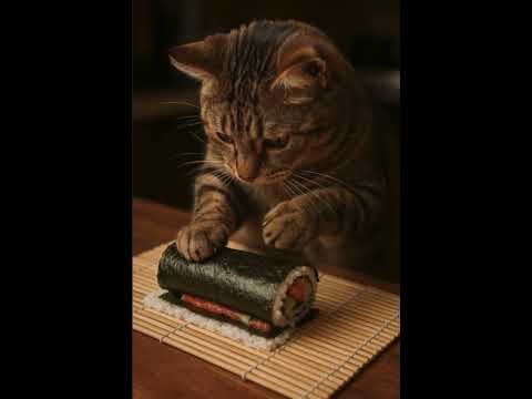 Cat Sushi Chef is Online! 🍣 Watch The World's Hardest-Working Mama Cat Work for Love!