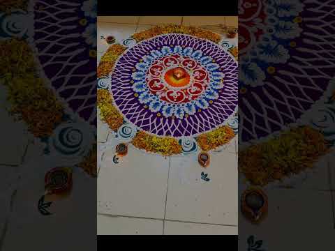 Unique Large Rangoli Designs  #shorts #rangoli #diwali2025 #uniquerangoli #diwalirangoli #trending