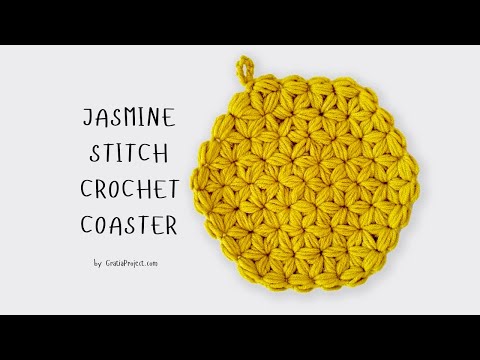 Jasmine Stitch Crochet Coaster | Step-by-step Crochet Along