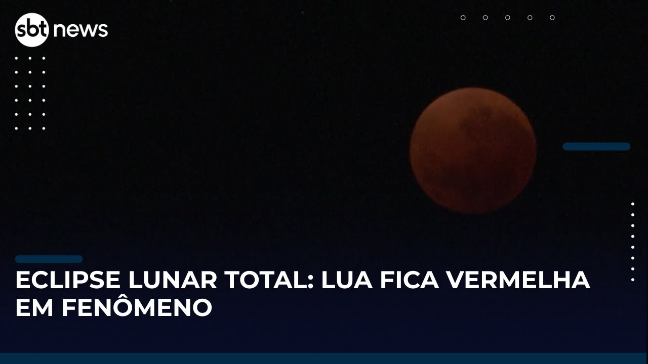 Eclipse lunar total, conhecido como “Lua de Sangue”, ocorreu neste domingo (7)