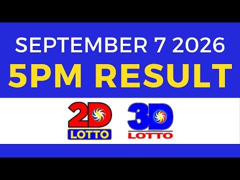 Lotto Result September 7 2026 5PM | EZ2 Swertres PCSO