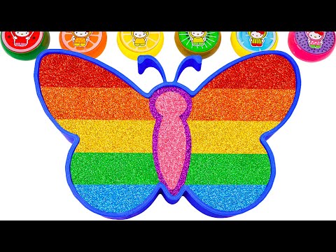 ASMR Slime Video | How To Make Beautiful Rainbow Butterfly Bathtub With Glitter Slime | By Yo Yo