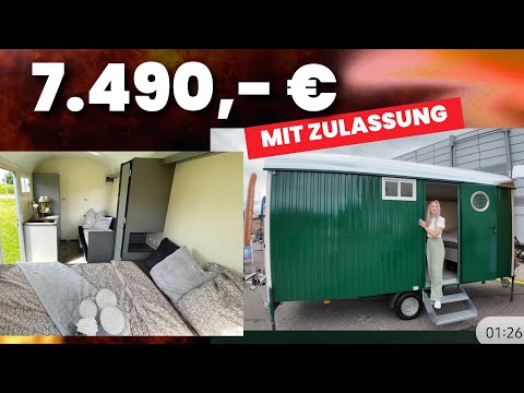 TINYHOUSE 7.490,- € MIT ZULASSUNG IN DEUTSCHLAND Rolling Home HBU Robuste Bauwagen aus Deutschland