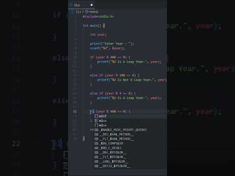 Check Leap Year In C #11 #shorts