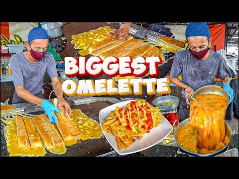 Biggest size King Hot DOG Omelette Making By Malaysian Khan Chacha