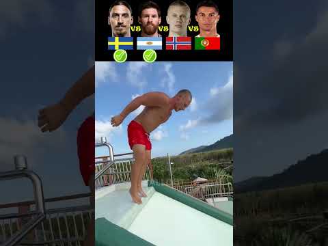 Messi VS Ronaldo VS Haaland VS Zlatan🤯 Diving Challenge🌊