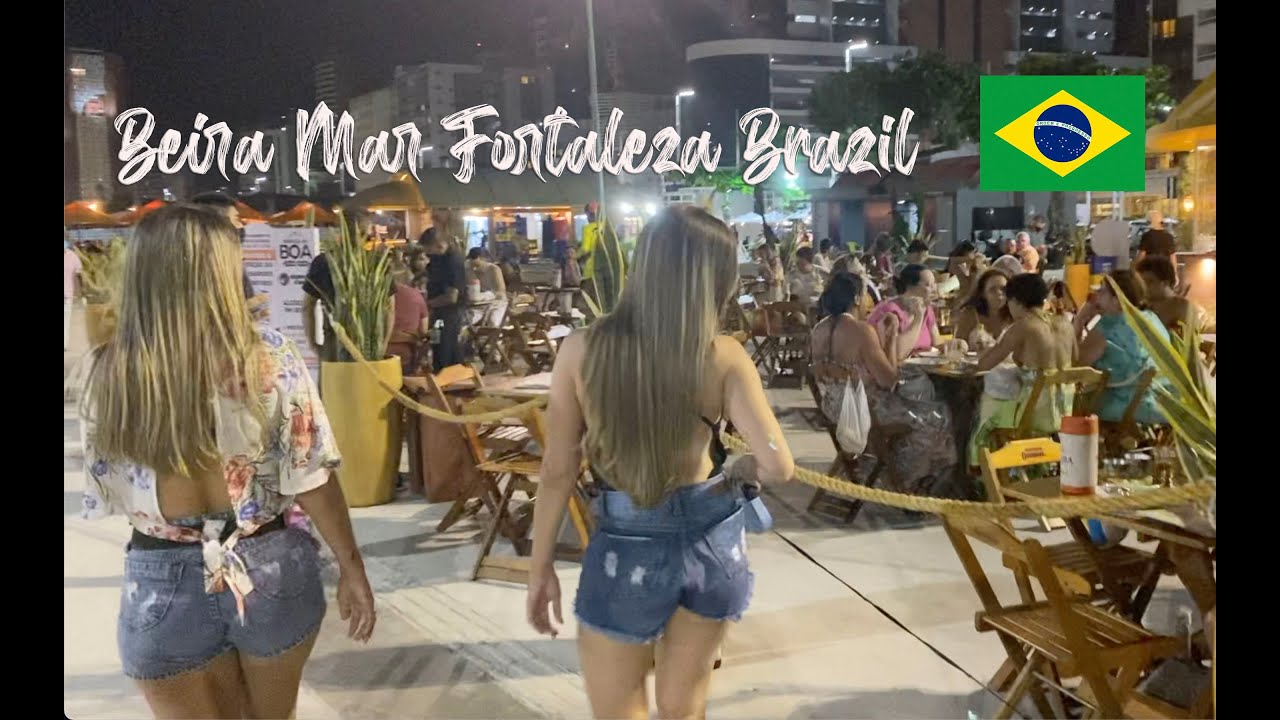 Fortaleza Brazil 4K Night Walk Beira Mar 🇧🇷