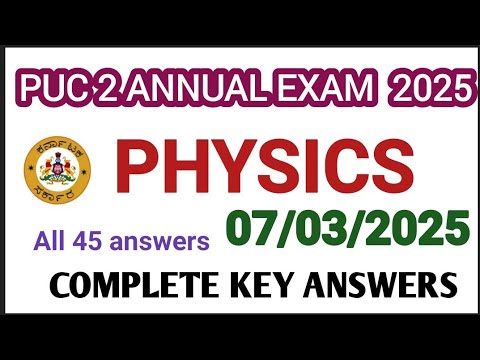 2nd PUC physics annual exam 2025 complete answers