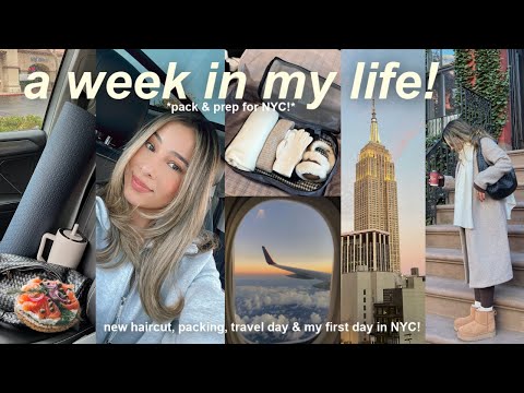 VLOG!🍓 pack & prep for NYC, hair makeover, organizing, & my first day in new york!