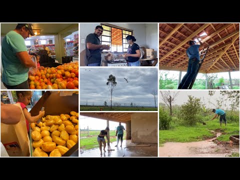 FIZEMOS UMA BOA FAXINA NA NOSSA CASA| COMPRAS DA SEMANA 🛒| TROCAMOS AS TELHAS QUEBRADAS DA VARANDA