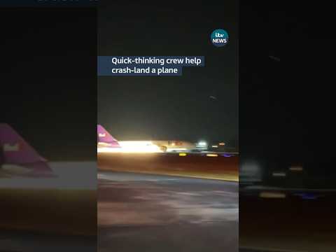 Quick-thinking crew help crash-land a plane #itvnews