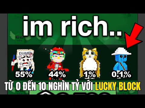 Thử Thách Từ 0 Đến 10 Nghìn Tỷ Với MEO LUCKY BLOCK Trong Roblox Steal A Brainrot!!