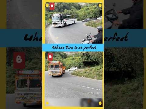 Whose turn is so perfect sharp curve and made easy to look on dangerous hill road #perfect