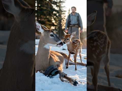 Trapped in the Cold: A Fawn’s Desperate Plea for Its Mother’s Life #animals #ai #fawn