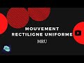 Mouvement Rectiligne Uniforme