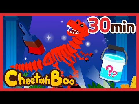 Let's Paint Dinosaurs bones!🎨 | Best Color Song | Dinosaur Fossils| Kids Song #Cheetahboo