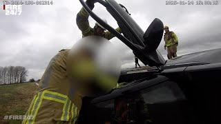 DUTCH FIREFIGHTERS - A CAR IN THE TRENCH