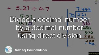 Divide a decimal number by a decimal number  
using direct division