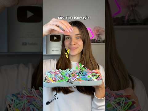 500 clips hairstyle!😳 I spent 4 hours for it.. #hacks #beauty #hairstyle #challenge