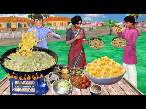 Potato Chips Chaat Crispy Potato Fries Famous Street Food Hindi Kahaniya Moral Stories Comedy Video