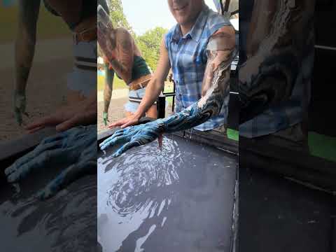 Detroit Lion's Body Marbling Dip by BLVisuals @ Faster Horses Festival
