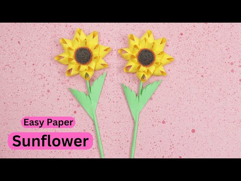 Flower making with paper | Sunflower making paper craft