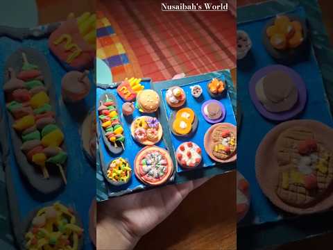 DIY food platter😋|Nusaibah's World |#cute#pizza #creativeclayideas #clay #burger #frenchfries #donut