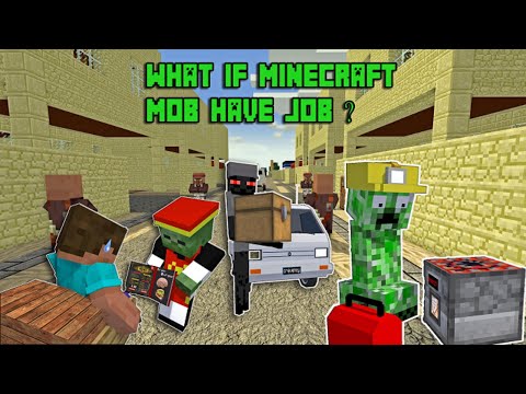 MOB SCHOOL:  What If Minecraft Mobs Had REAL Jobs? - MONSUTAA ANIMATION