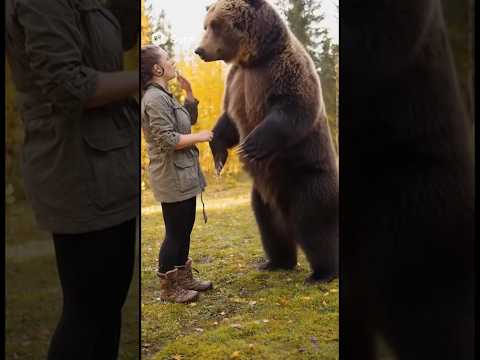 woman risks her life 😱#animals #horror #bear #cute #lol #peligro #animales