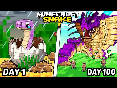 STEVE, ALEX, ENDER GIRL..Survive 100 Days - FIGHT Giant Snake in Minecraft | Funny Animation