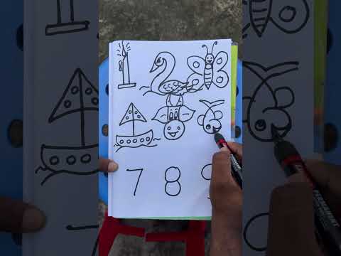 Number drawing from 1 to 9 part 4