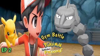 MY FIRTS GYM💪 BATTLE🤜😈🤛 WITH BROCK🥰 POKEMON👽 LETS GO PIKACHU💖 #pokemon #technogamerz #gaming #games