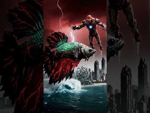 🧟♂️ Zombie Iron Man vs Giant Betta Fish | Apocalypse Destruction Cinematic 8K #shorts #aiart