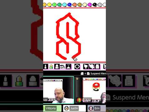 Drawing the “Cool S” in Mario Paint for Nintendo Switch/Switch 2