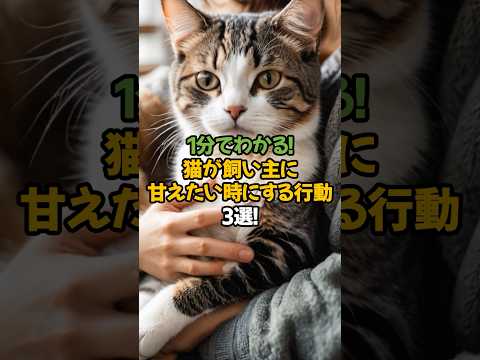 【可愛すぎ注意】猫が飼い主に甘えたい時にする行動3選!🐾1分で解説!