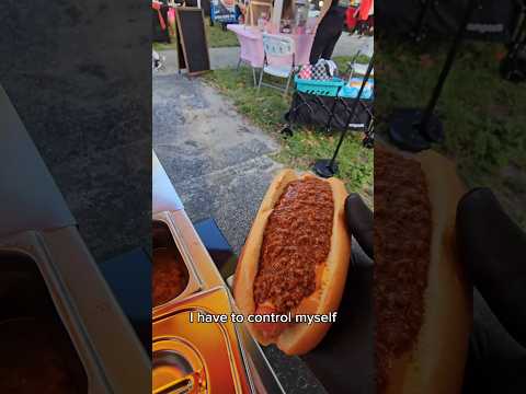 Must... Not... Put too much chili... #pov #fyp #food #hotdog #shorts