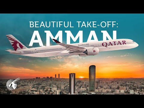 Beautiful take-off from Amman, Jordan (4K)