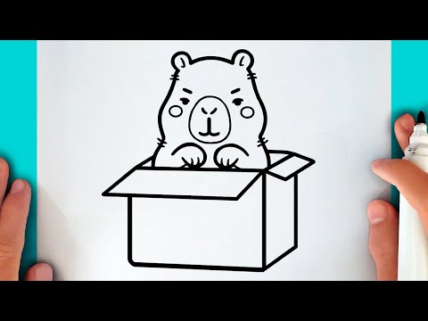 Cómo Dibujar un Capibara Kawaii Adorable en una Caja – Paso a Paso